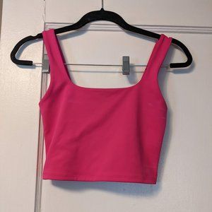 NWOT Express Body Contour Cropped Square Neck Tank in Neon Berry